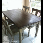 Stained Table Top over Chalk Paint by Vintage Charm Restored