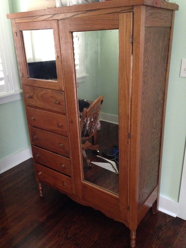 How To Antique White Painted Bedroom Furniture Piece Before Oak Armoire
