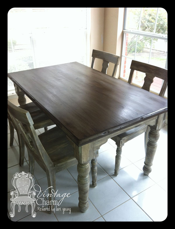 Staining Over Chalk Painted Surfaces Vintage Charm Red - How To Chalk Paint A Table Top