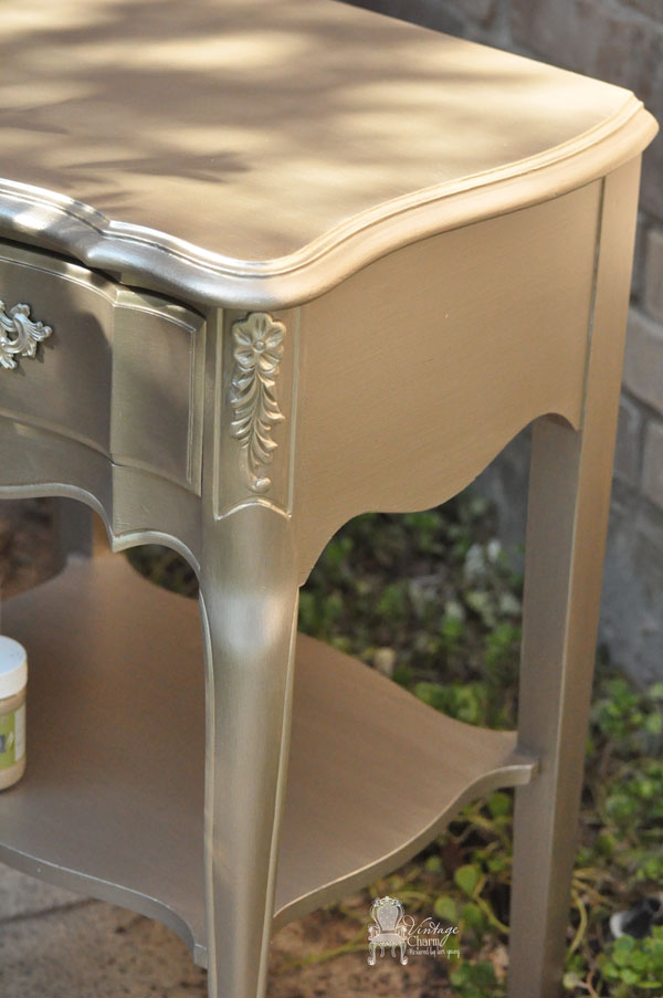 French Provincial Nightstands In Modern Masters Metallic Paint French Provincial Nightstand
