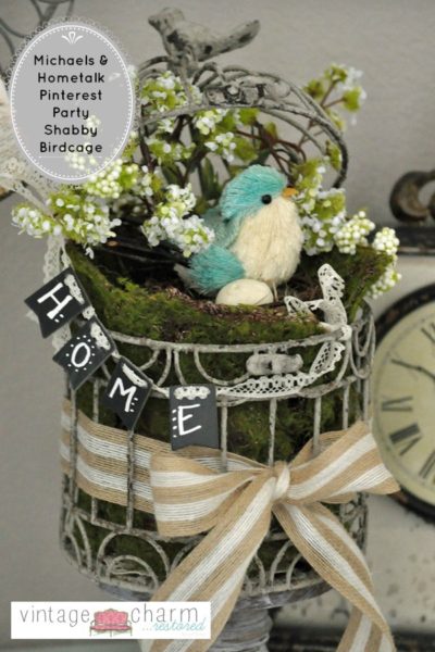 Shabby Chic Birdcage Decor by Vintage Charm Restored