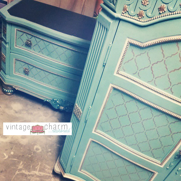 Painted-aqua-armoire-with-s